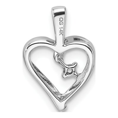 14K White Gold Heart for Pendant – view 4