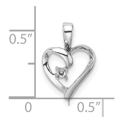 14K White Gold Heart for Pendant – view 5