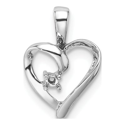 14K White Gold Heart for Pendant