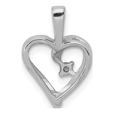14K White Gold Diamond Heart Pendant – view 3
