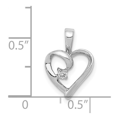 14K White Gold Diamond Heart Pendant – view 4