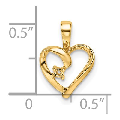 14K Yellow Gold Heart for Pendant – view 5