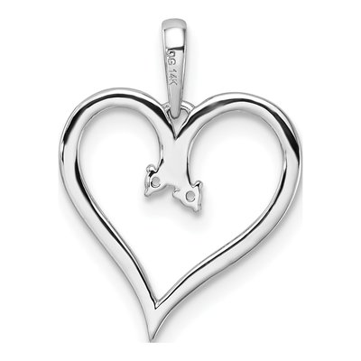 14K White Gold Heart Pendant – view 4