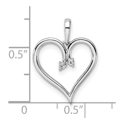 14K White Gold Heart Pendant – view 5