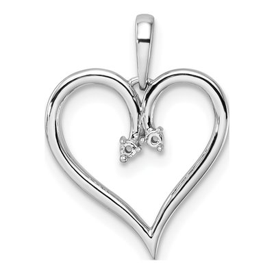 14K White Gold Heart Pendant