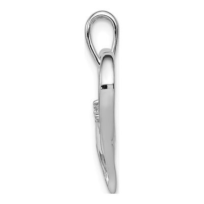 14K White Gold Diamond Heart Pendant – view 2