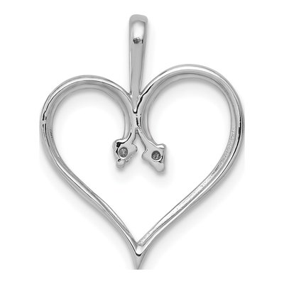 14K White Gold Diamond Heart Pendant – view 3