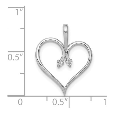 14K White Gold Diamond Heart Pendant – view 4