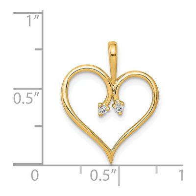 14K Yellow Gold Diamond Heart Pendant – view 2