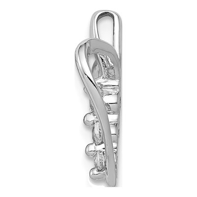 14K White Gold 1/10 ct tw Diamond 3-Stone Heart Pendant – view 3