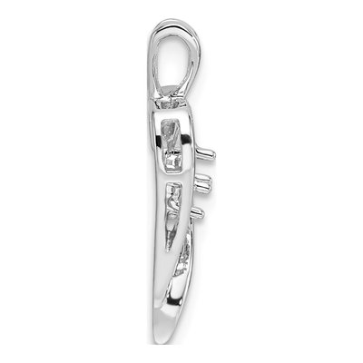 14K White Gold Heart Pendant – view 3