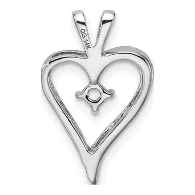 14K White Gold Heart Pendant – view 4