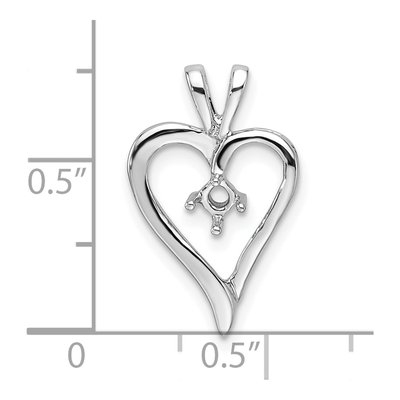 14K White Gold Heart Pendant – view 5