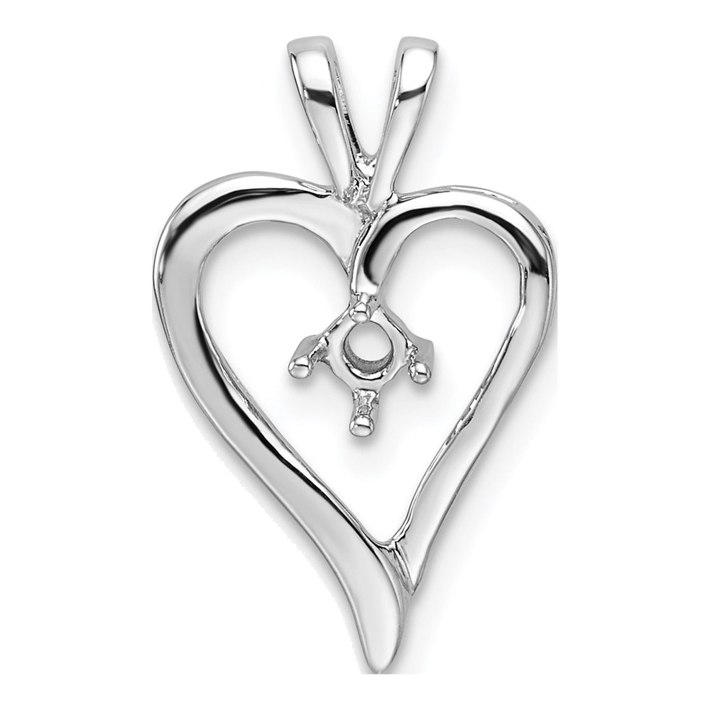 14K White Gold Heart Pendant