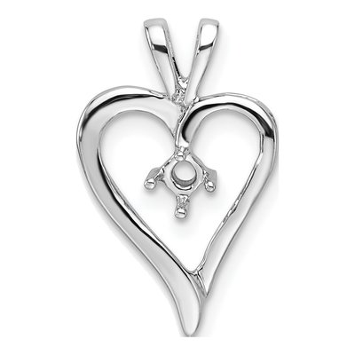 14K White Gold Heart Pendant