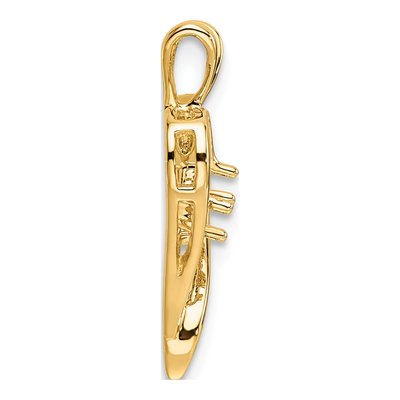 14K Yellow Gold Heart Pendant – view 3