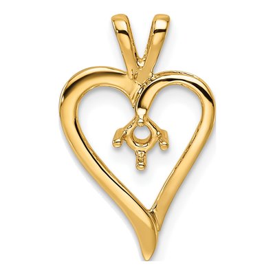 14K Yellow Gold Heart Pendant