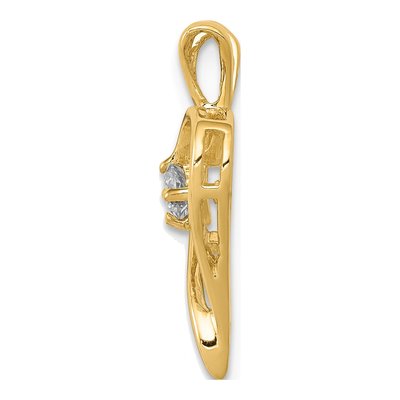 14K Yellow Gold 1/10 ct tw Diamond Heart Pendant – view 2