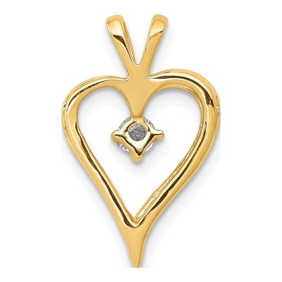 14K Yellow Gold 1/10 ct tw Diamond Heart Pendant – view 3