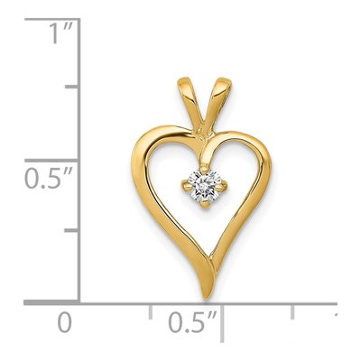 14K Yellow Gold 1/10 ct tw Diamond Heart Pendant – view 4