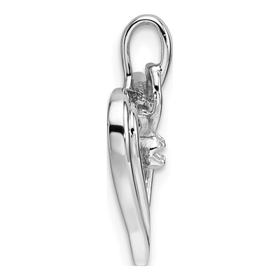 14K White Gold Heart Pendant – view 3
