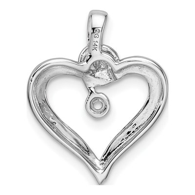 14K White Gold Heart Pendant – view 4