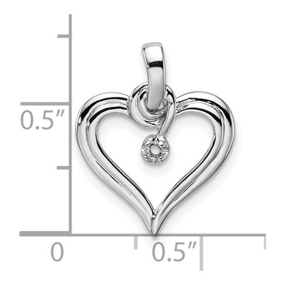 14K White Gold Heart Pendant – view 5