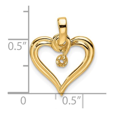14K Yellow Gold Heart for Pendant – view 5