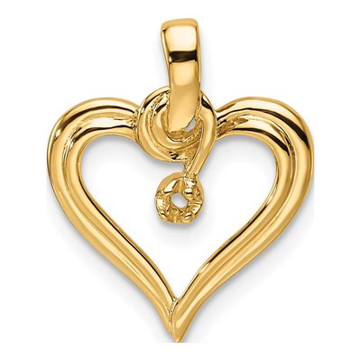 14K Yellow Gold Heart for Pendant