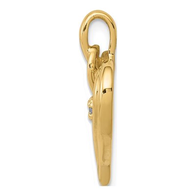 14K Yellow Gold Diamond Heart Pendant – view 2