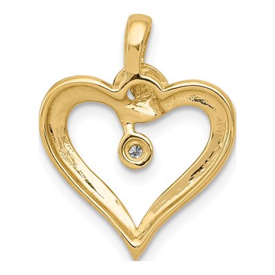 14K Yellow Gold Diamond Heart Pendant – view 3