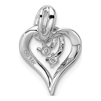 14K White Gold Heart Pendant Mounting – view 4