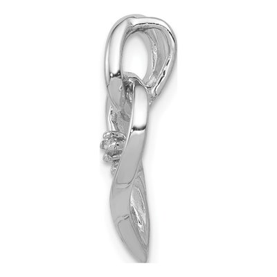 14K White Gold 1/20 ct tw Diamond Fancy Heart Pendant – view 2