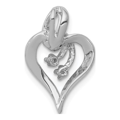 14K White Gold 1/20 ct tw Diamond Fancy Heart Pendant – view 3