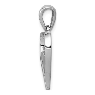 14K White Gold Diamond Heart Pendant, 0.035 ctw – view 2