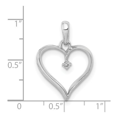 14K White Gold Diamond Heart Pendant, 0.035 ctw – view 3