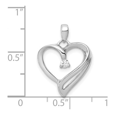 14K White Gold 1/15 ct tw Diamond Heart Pendant – view 4