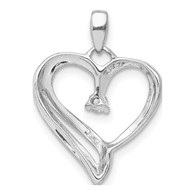 14K White Gold 1/15 ct tw Diamond Heart Pendant – view 5