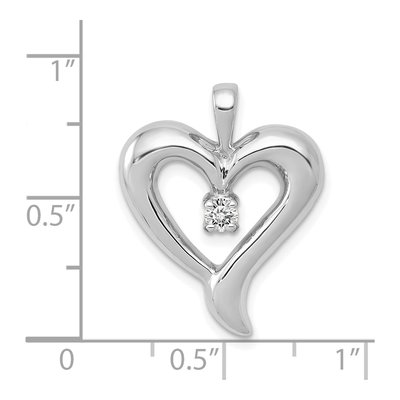 14K White Gold 1/10 ct tw Diamond Heart Pendant – view 3