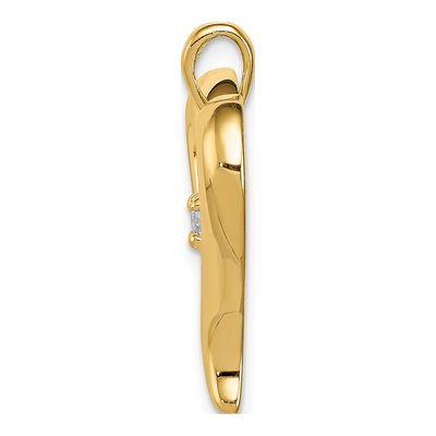 14K Yellow Gold 1/10 ct tw Diamond Heart Pendant – view 2