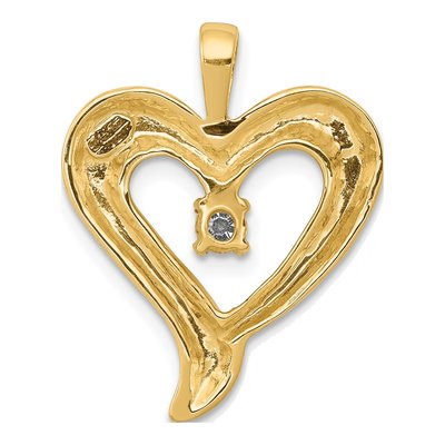 14K Yellow Gold 1/10 ct tw Diamond Heart Pendant – view 3