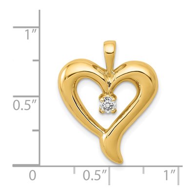 14K Yellow Gold 1/10 ct tw Diamond Heart Pendant – view 4