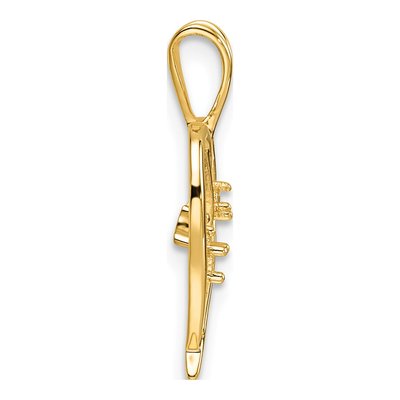 10K Yellow Gold Heart for 3-Stones Pendant – view 3
