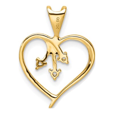10K Yellow Gold Heart for 3-Stones Pendant – view 4