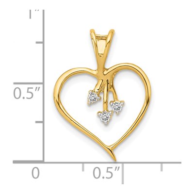 10K Yellow Gold 1/20 ct tw Diamond Heart Pendant – view 2