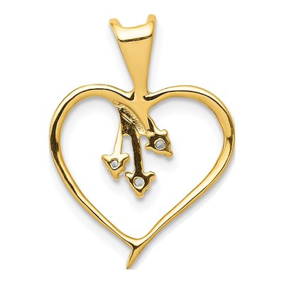 10K Yellow Gold 1/20 ct tw Diamond Heart Pendant – view 4