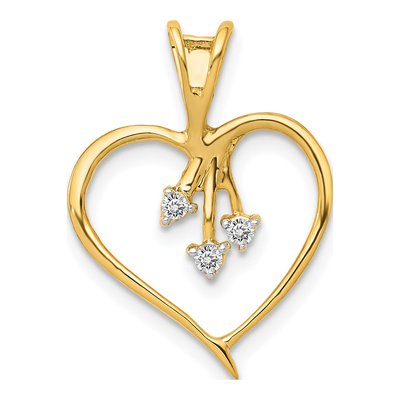 10K Yellow Gold 1/20 ct tw Diamond Heart Pendant