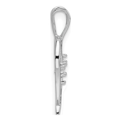 14K White Gold Heart for 3-Stones Pendant – view 3