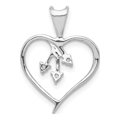 14K White Gold 1/20 ct tw Diamond Heart Pendant – view 4