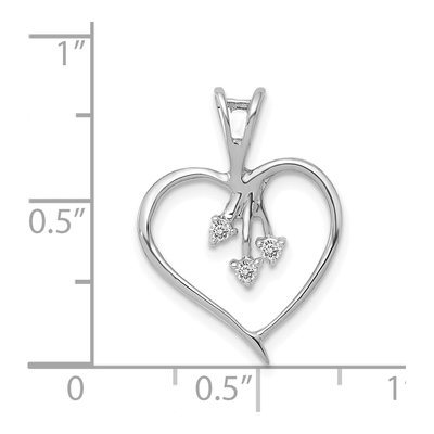 14K White Gold 1/20 ct tw Diamond Heart Pendant – view 5